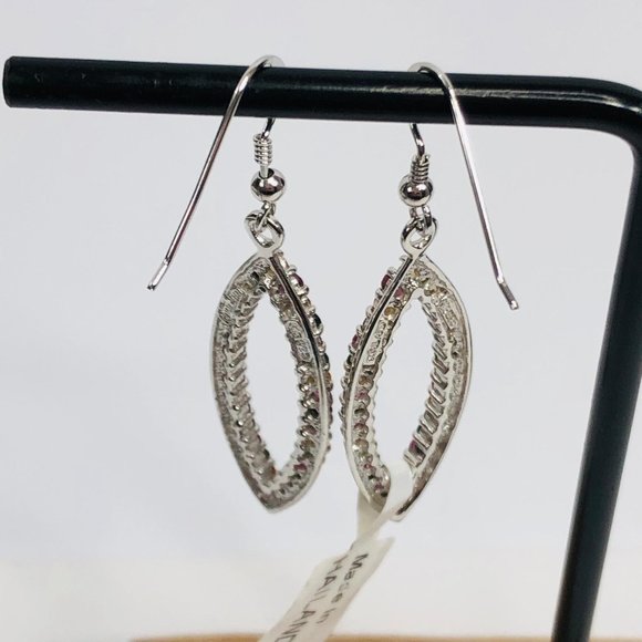 Teardrop Gemstone Earrings Sterling Silver Dangle - Picture 6 of 12